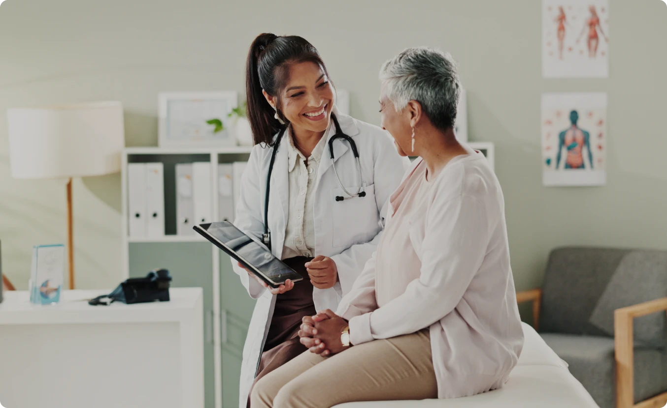 Doctor and patient discussing health
