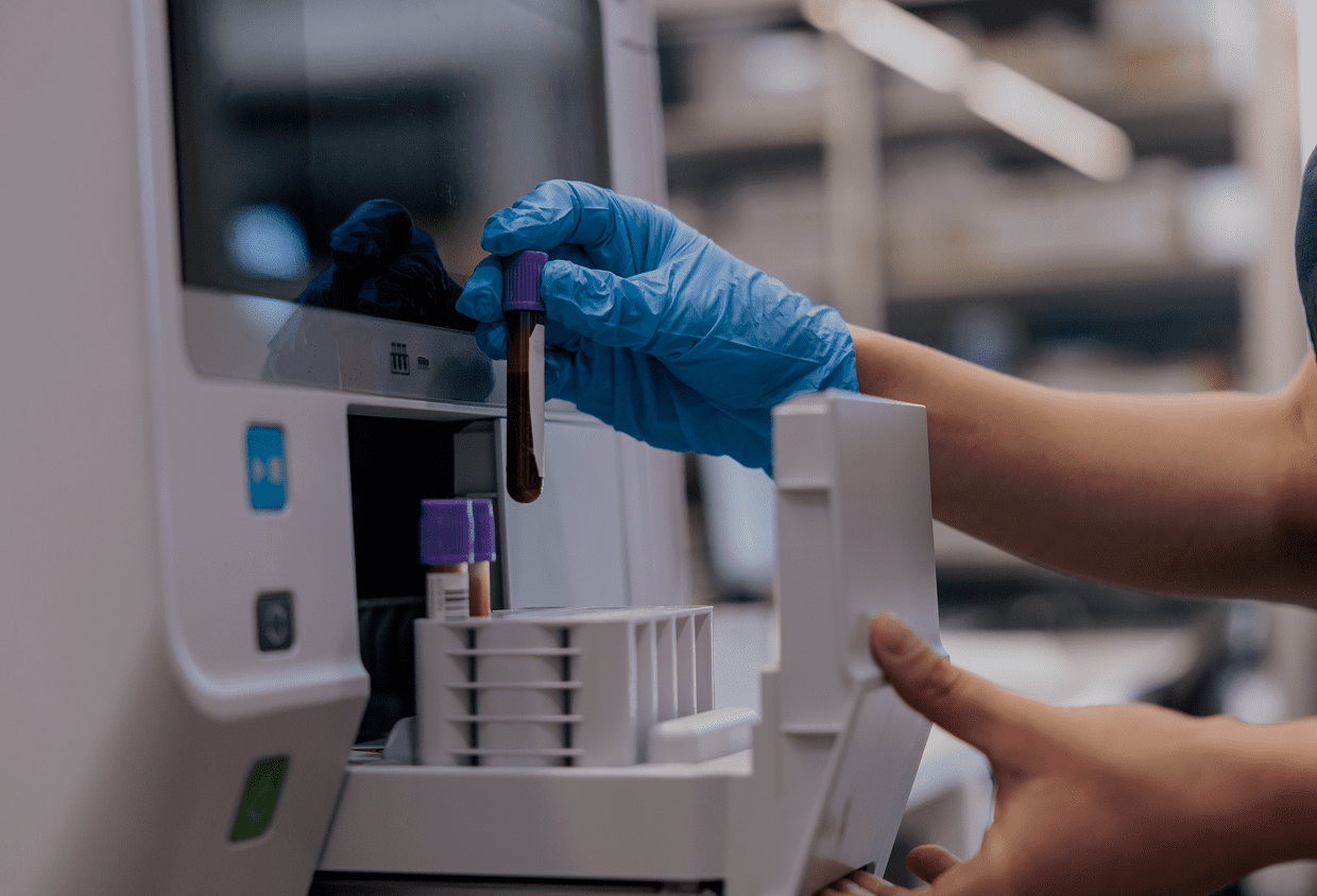 Blood samples in medical analyzer