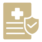 Medical document with shield icon