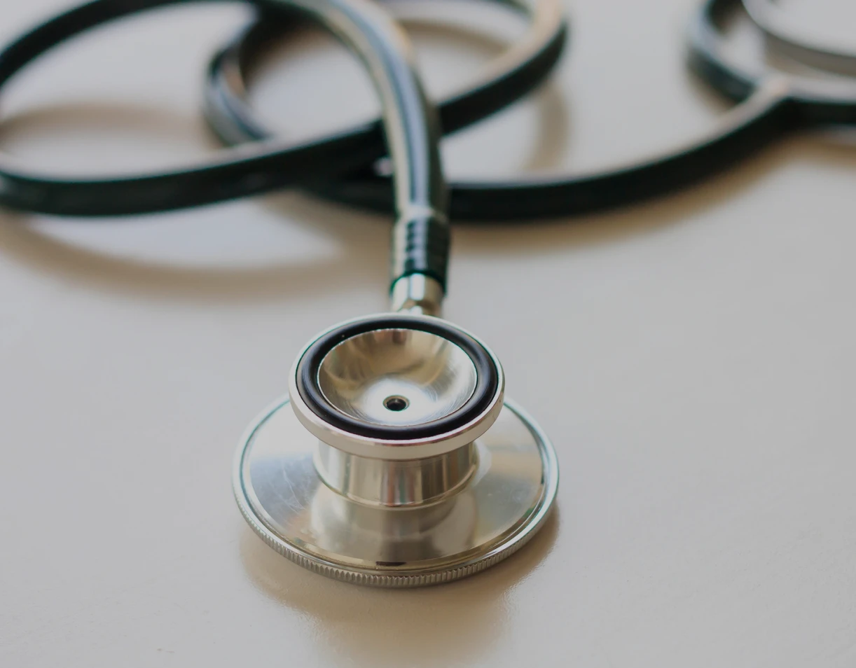 Medical stethoscope close-up